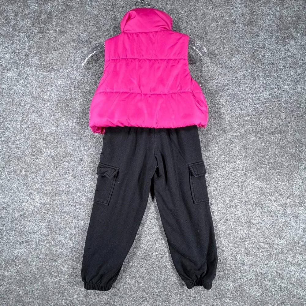 Juicy Couture Cargo Sweatpants Puffer Vest Girls 6 Pink Streetwear Outfit Set